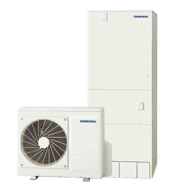 コロナ CHP-XE46AZ2の貯湯ユニットとヒートポンプユニット（メーカー商品画像。同じシリーズのイメージ）